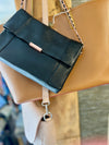 Ted baker black leather bag Rose gold chain