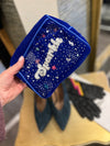 My Doris Royal blue Sparkle Medium pouch