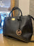 Michael kors black leather tote handbag