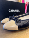 Chanel black & cream Ballet pumps size 40