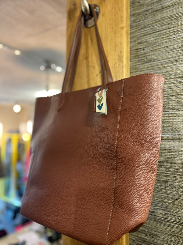 Whistles tan/ oak leather tote