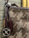 DKNY brown canvas and leather across body bag