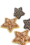 My Doris double star Gold & gunmetal beaded earrings