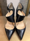 Louboutin Black leather Strap heels40