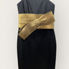 Marchesa’s Notte Strapless Black gold bow size12