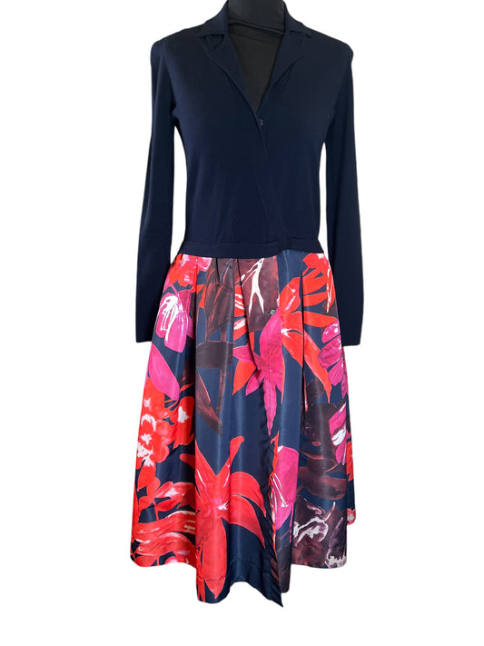 Sara Roka Navy/floral Moonie  dress size