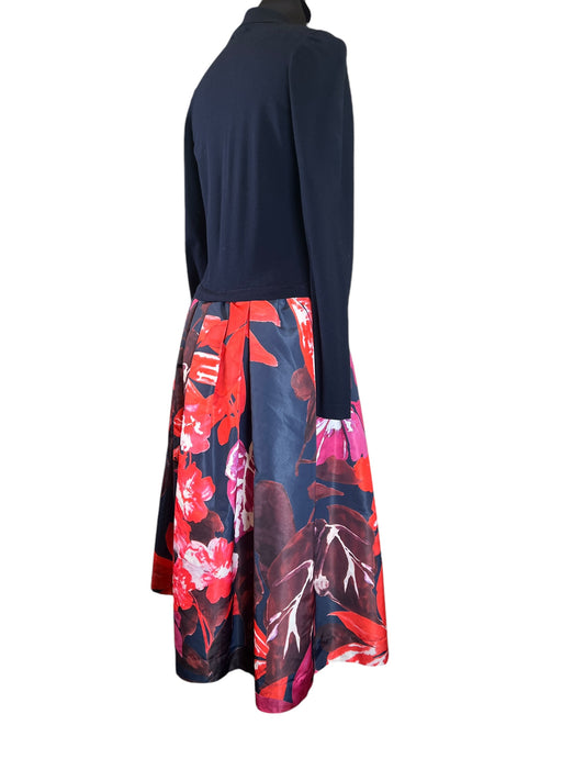 Sara Roka Navy/floral Moonie  dress size