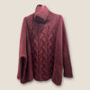 N Peal burgundy oversized cashmere chunky Cable knit