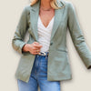 Sosandar Sage leather blazer size 8