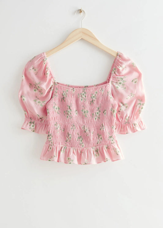 & Other Stories Pink frill top size 12