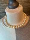 Baroque White pearl short necklace