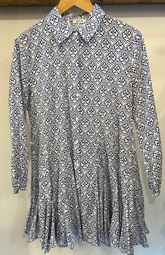 Zara blue/wht dress 1280