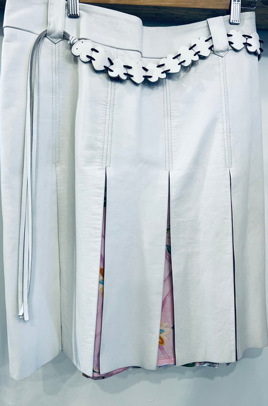 Olly white leather skirt s 1298