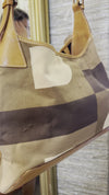 Bally of Switzerland canvas and leather slouch handbag